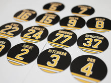 Boston Bruins Retired Jersey Magnets, Set of 14 Player Fridge Magnets, 2.75 Inches Diameter