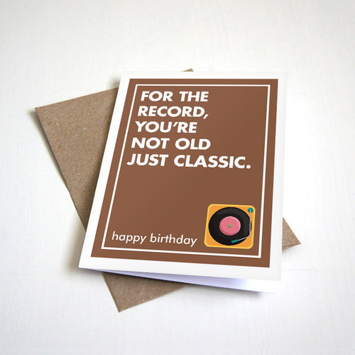 Vinyl Collector Birthday Card - Funny Record Player Greeting For Vintage Music Fan