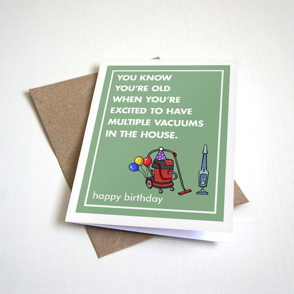 Multiple Vacuums Birthday Card - Sarcastic Birthday Greeting For Wife